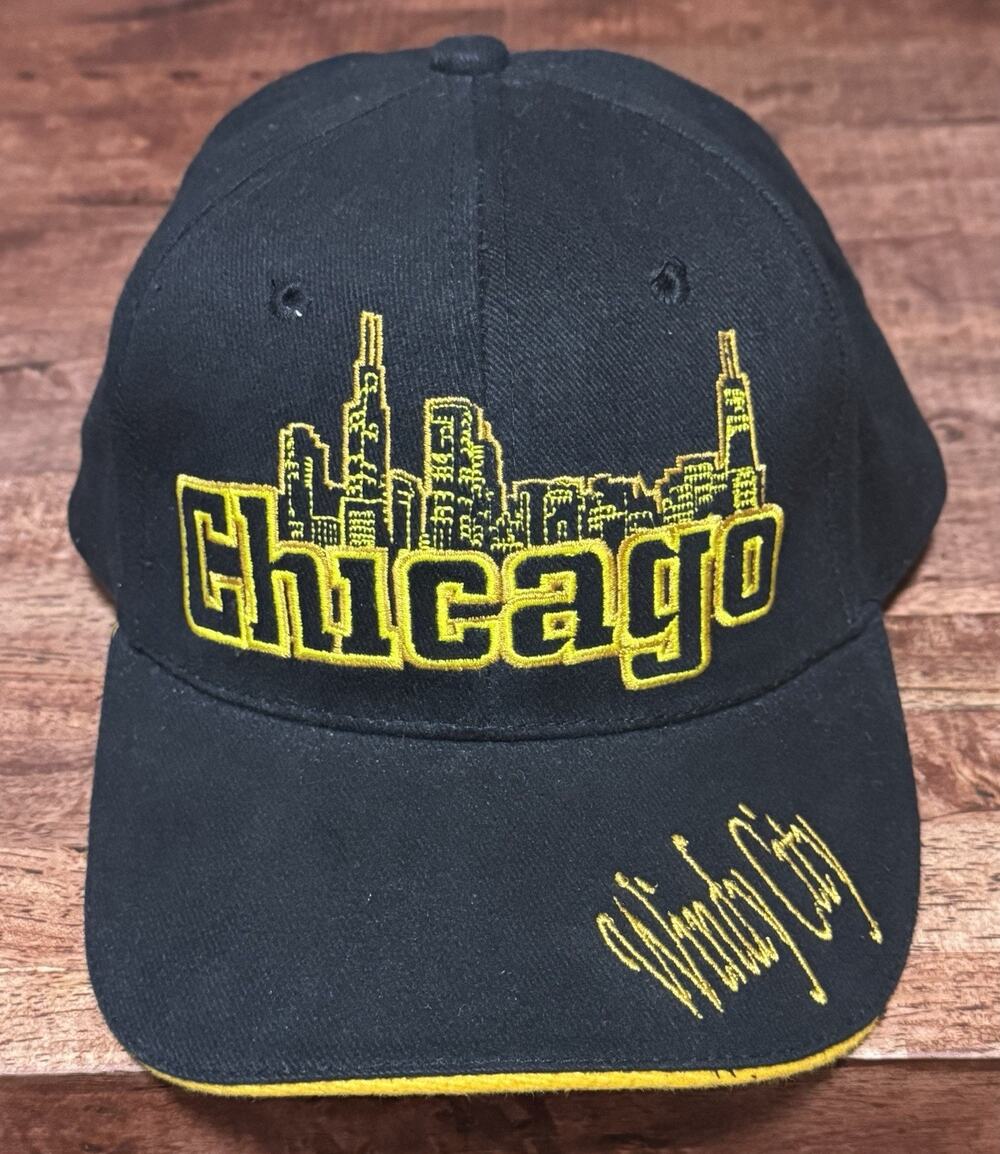 Chicago Large Font Hat Windy City Baseball Cap Black & yellow Strapback